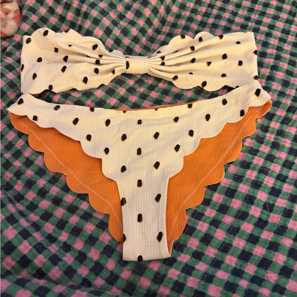 Marysia Swim Orange Textured Bikini worn 1 time